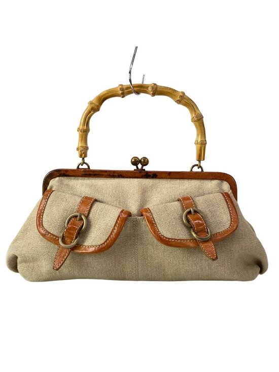 Miu Miu Handbags - Miu Miu Handbag Beige Brown Kiss Lock Leather